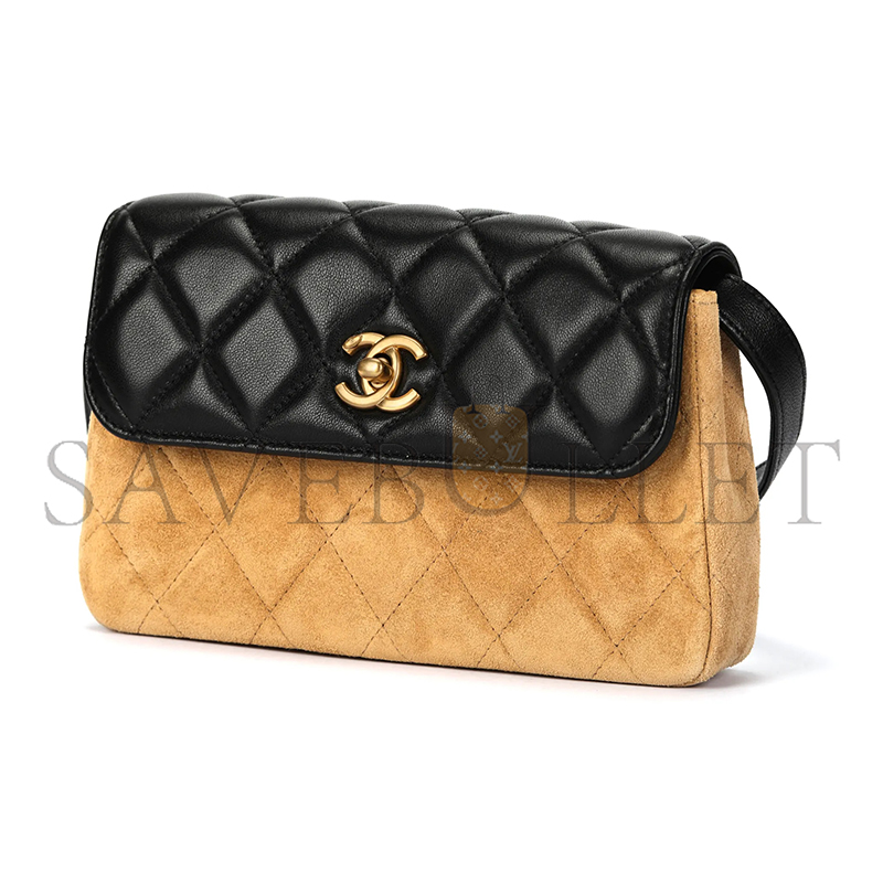 Ch*el master black suede flap crossbody bag ap4677 (19.5*11.5*5cm)